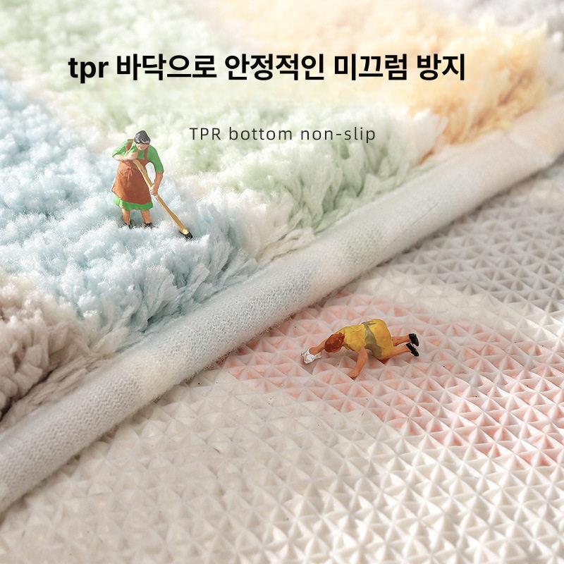 상가발매트 플로킹 부드러운 두꺼운 욕실 흡수성 카펫 문 입구 러그 - 상세 이미지 4