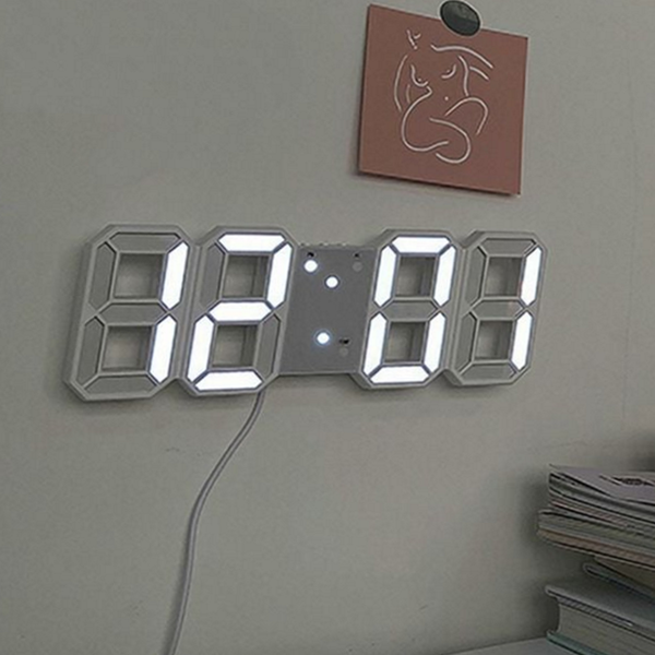 모던 led 벽 시계 디지털 3d led 시계 입체 자동 - 상품 이미지
