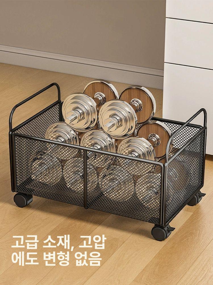 이동식 선반 트롤리 드레스룸 행거 바퀴 옷가게 트롤리행거 바구니 조립식 틈새 더블 - 상세 이미지 4