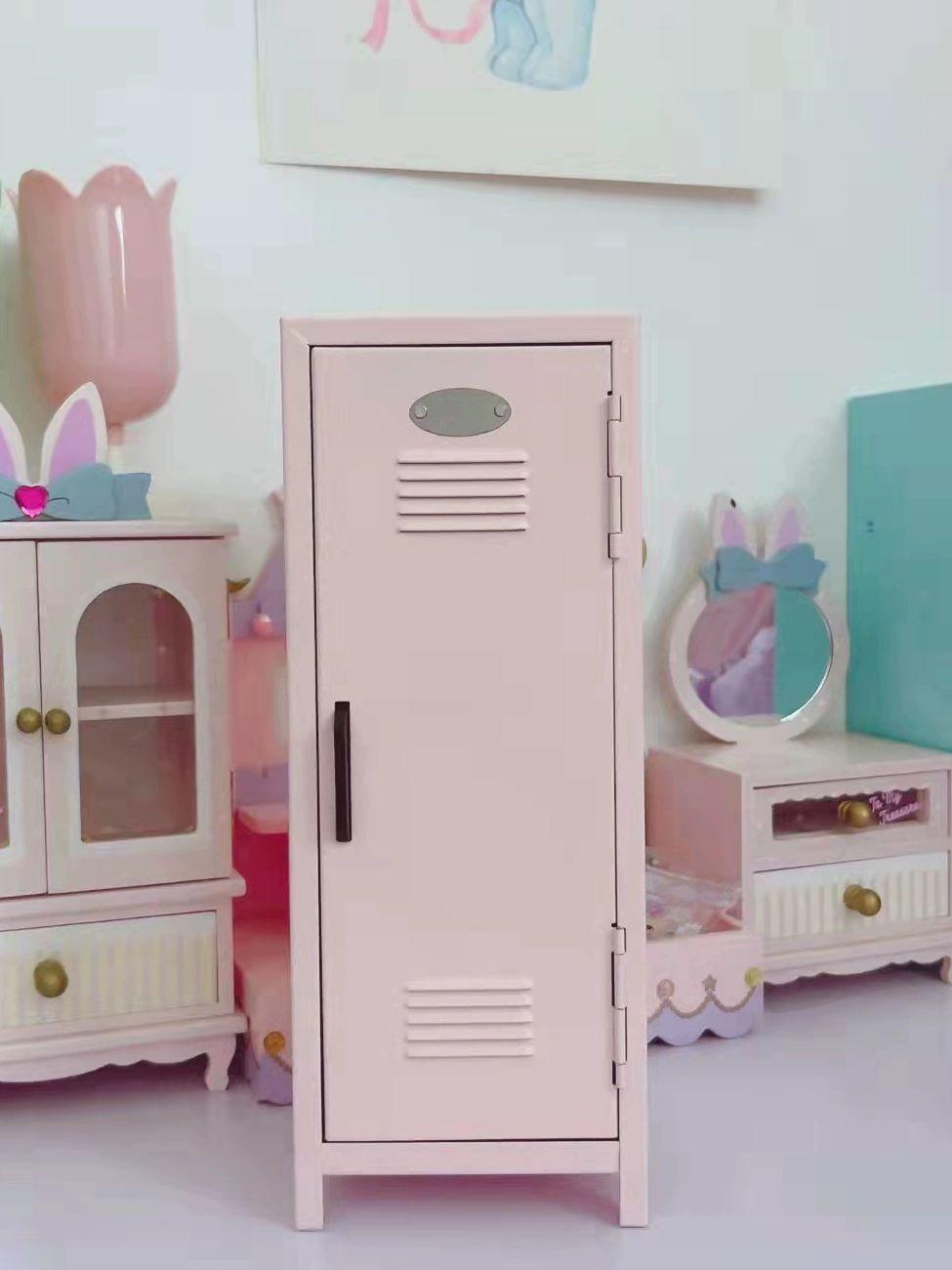 화장품 캐비닛 미니어처 락커룸 수납함 철제 장식품 소품 코스메틱 정리함 스틸 - 상세 이미지 4