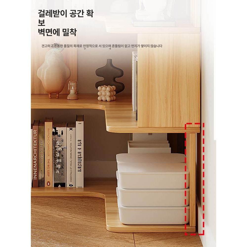 거실 코너책장 ㄱ자 책꽂이 슬림형 북셸프 삼나무 인테리어 책수납 - 상세 이미지 4