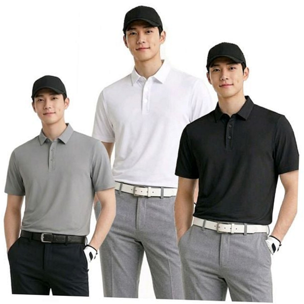 기본 남성 카라 티셔츠 베이직 남성 피케 반팔 데일리 활동 - 상품 이미지
