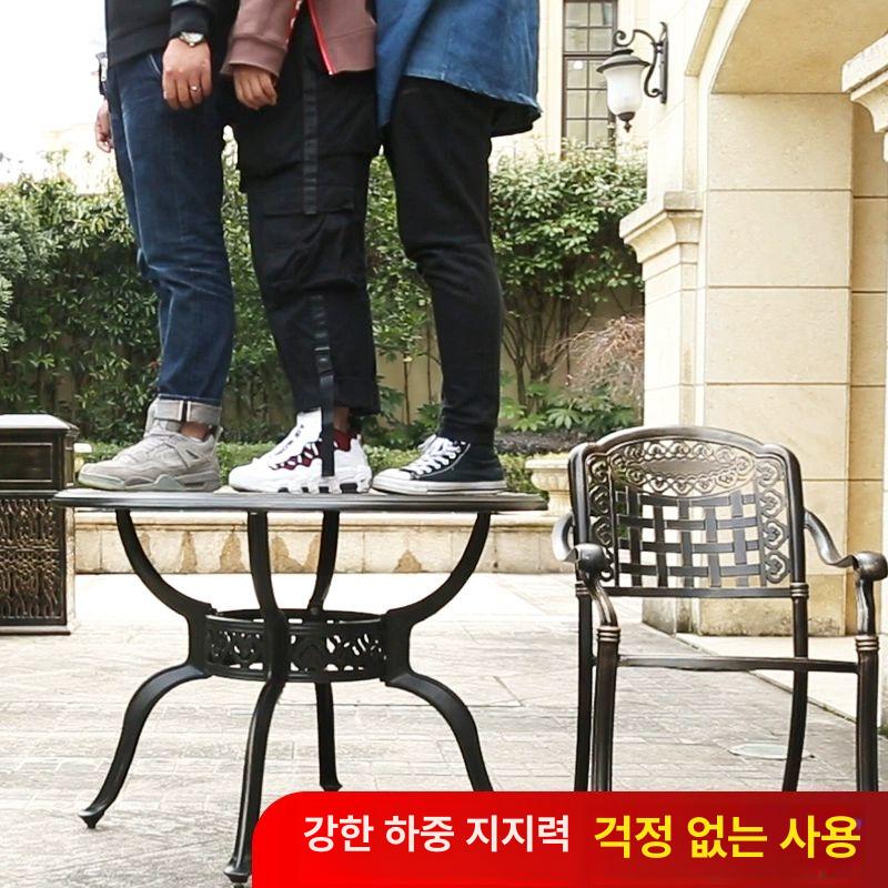 야외 철제테이블 카페 파스텔 테이블 발코니 접이식테이블 포차 세트 원형 인테리어 레스토랑 - 상세 이미지 4