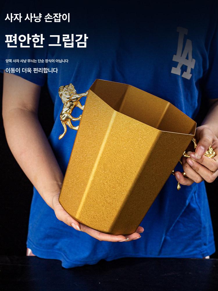 와인 칠러통 샴페인 버킷 홀더 양동이 블랙골드 칠링버킷 바스켓 대형 경사 쿨러 펍 스버킷 - 상세 이미지 4
