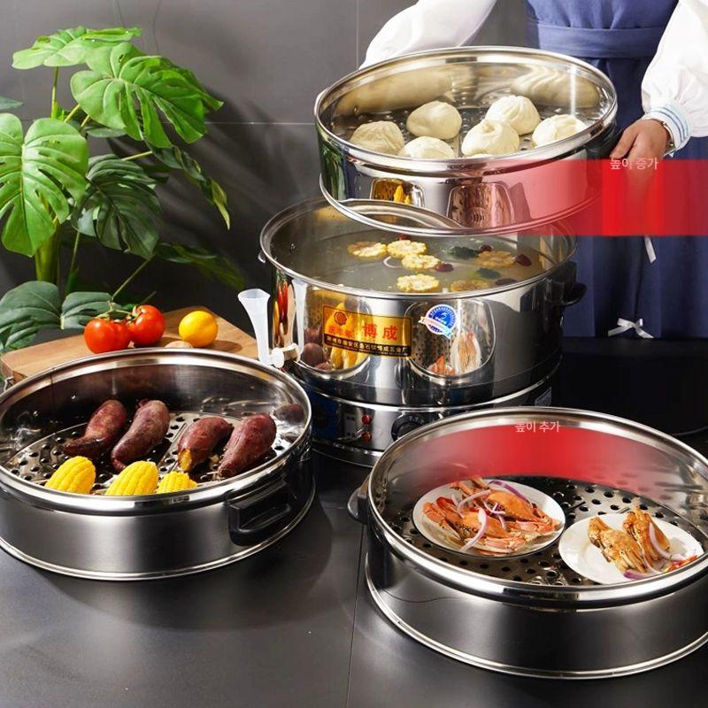 상업용 찜기 업소용 다기능 전기 스티머 딤섬 대형 양면 온도조절 대용량 만능 스팀 - 상품 이미지