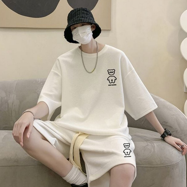 데일리 남성 쿨링 트레이닝 남성 루즈핏 상하의 반팔 여름 - 상품 이미지