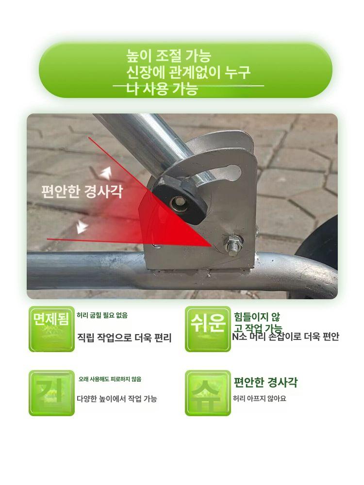 농업용 바퀴달린 괭이 수동 경작기 밭갈이 기본형 손쟁기 제초 감자 배토기 제초기 - 상세 이미지 4