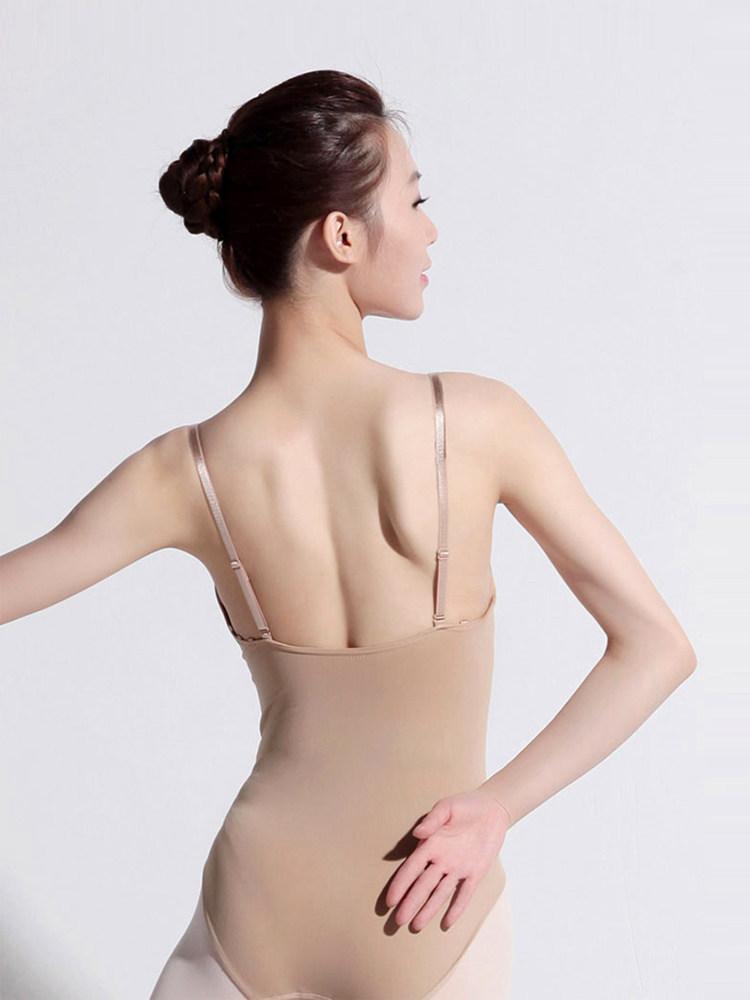 발레 레오타드 긴팔 스킨톤 어른 긴소매 발레용품 쫄티 반팔 래깅녀 조끼 허리 이너 보온 - 상세 이미지 2