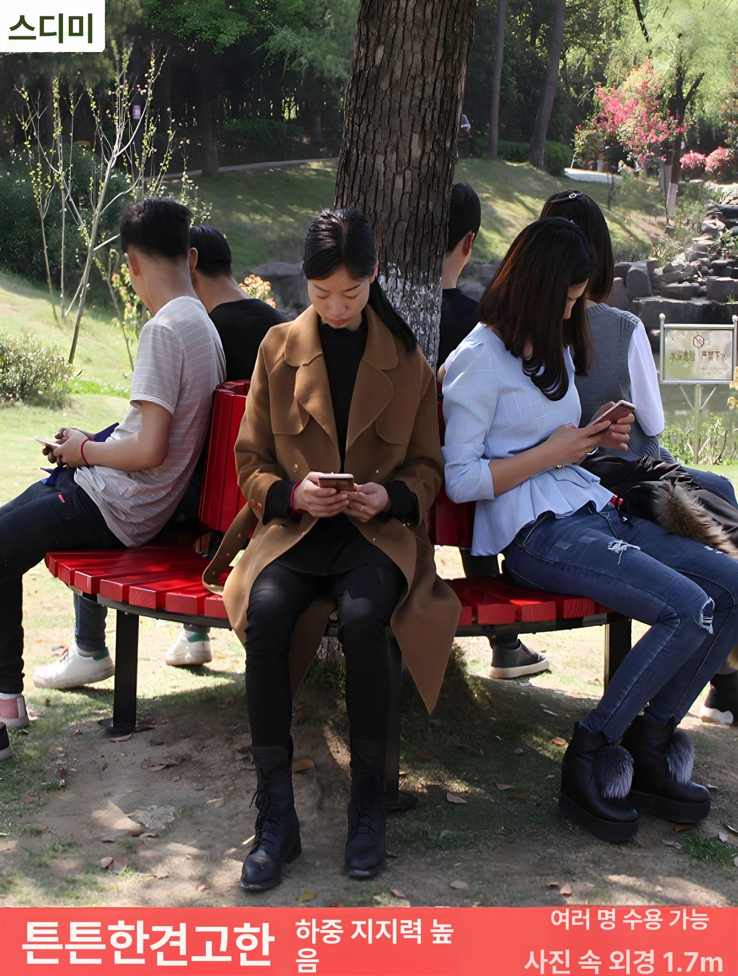 야외나무의자 둘레 학교 공원 원형 가로수 벤치의자 방부목 등산로 나무둘레 벤치 라운드 - 상세 이미지 4