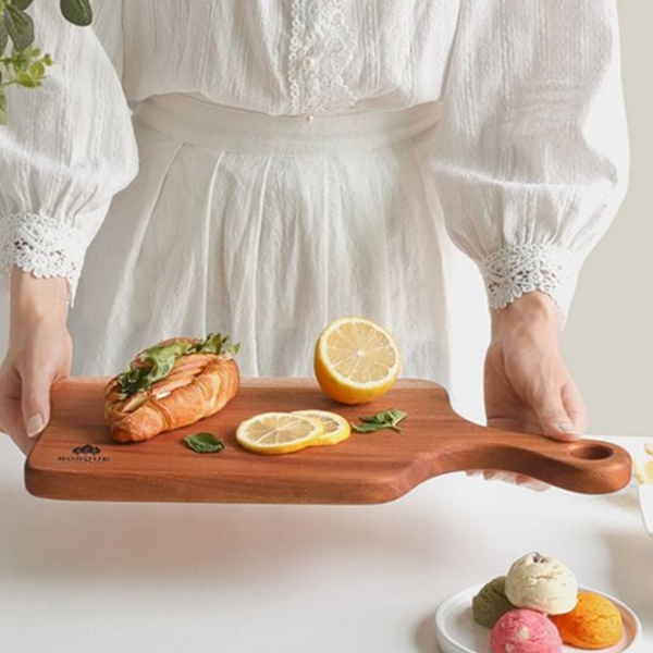 통원목 원목 플레이팅 도마 핸들 마호가니 플레이팅 도마 캠핑 주방 - 상품 이미지