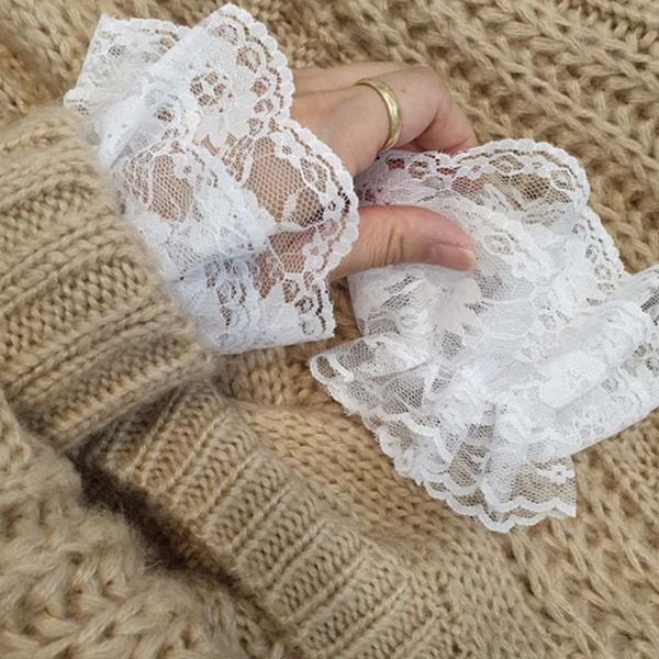 레이어드 손목 레이스 러플 손목 커프스 장식용 밴딩 - 상품 이미지