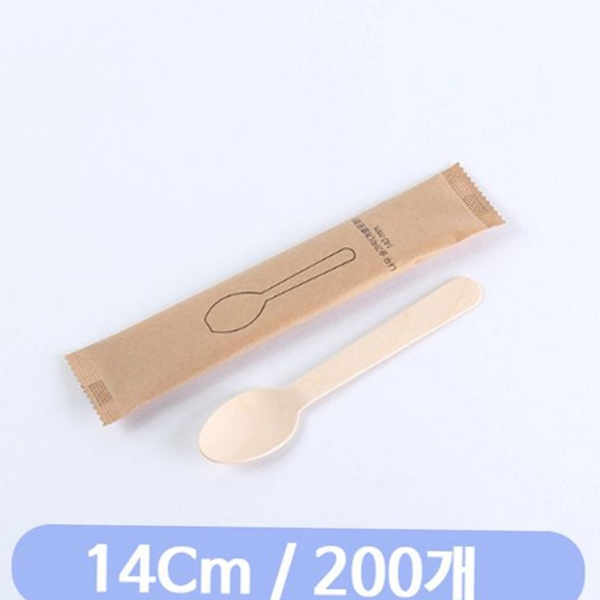 작은 나무 스푼 휴대용 자작 나무 스푼 아이스크림 식사용 - 상품 이미지