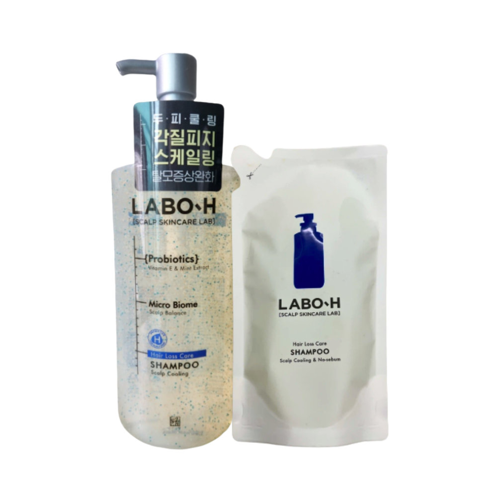 라보에이치 두피강화 클리닉 쿨링 노세범 샴푸 400ml + 리필 400ml - 상품 이미지