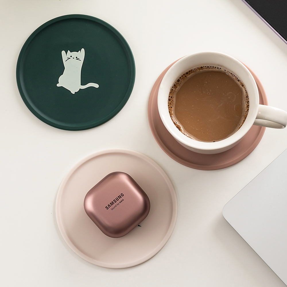 국산 디자인 실리콘 컵받침 카페 티코스터 주문제작 - 상품 이미지