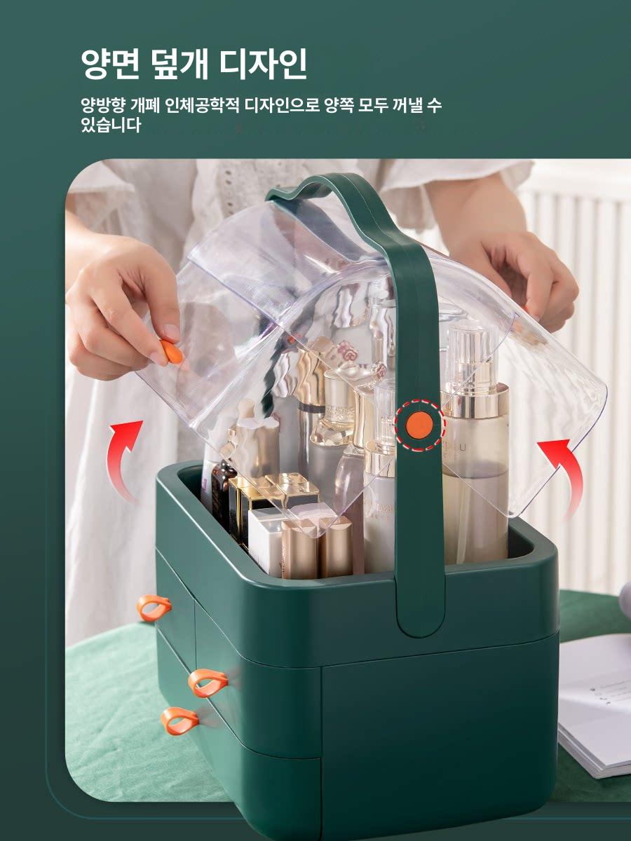화장품 정리대 메이크업 대용량 다용도 서랍 메이크업가방 소품 수납 선반 다층 수납함 - 상세 이미지 5