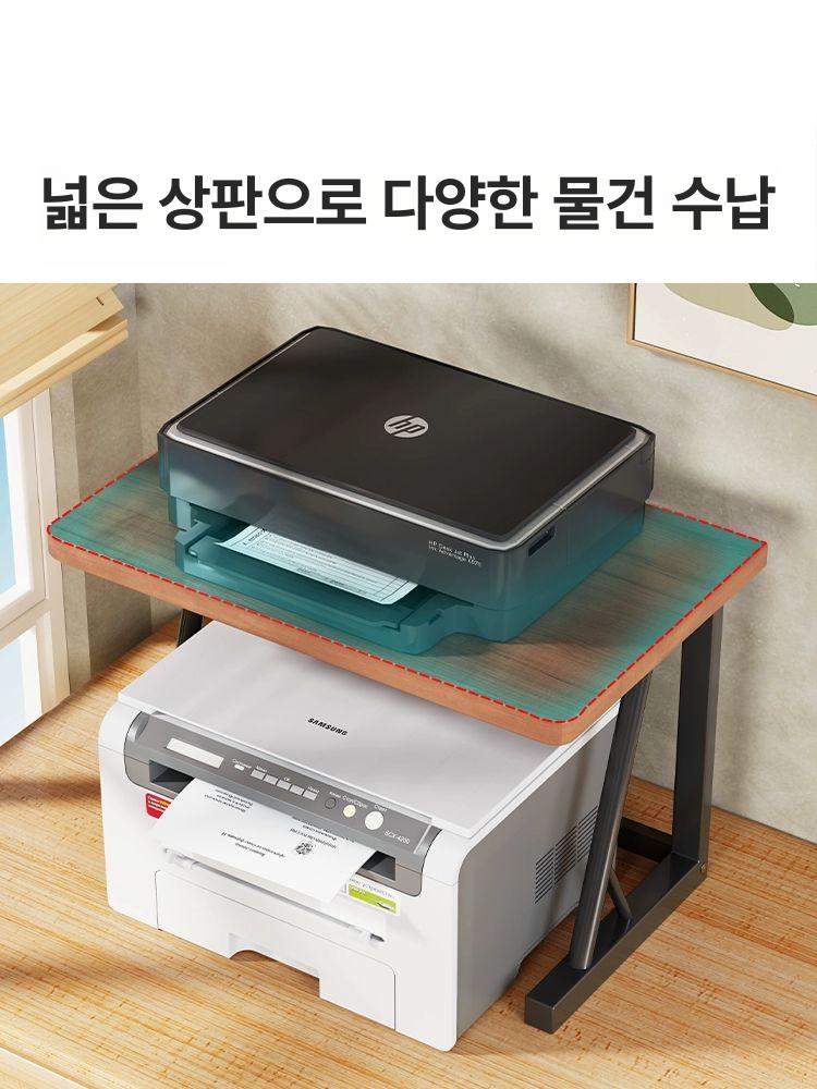 프린터 복합기 서랍장 월넛 데스크 프린트 컴퓨터 책상 선반 테이블 이동식 바퀴 프린터선반 - 상세 이미지 3