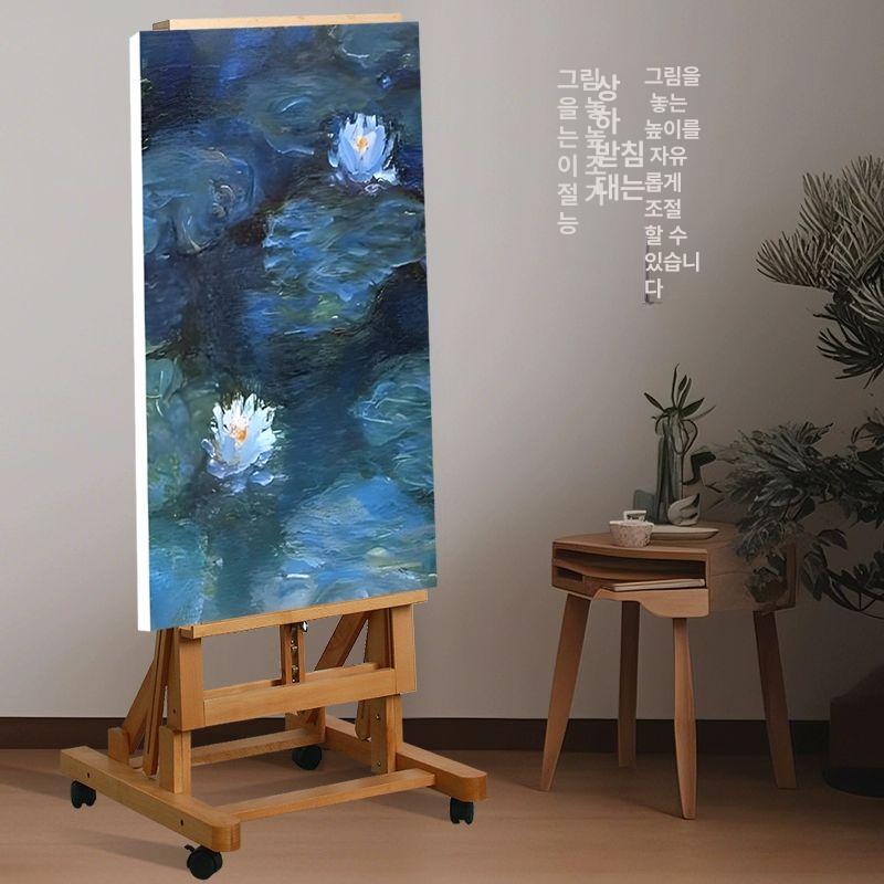 대형 이동식 이젤 틸트 우드 화판 거치대 그림 원목 스탠드 휴대용 미술 받침대 - 상세 이미지 3