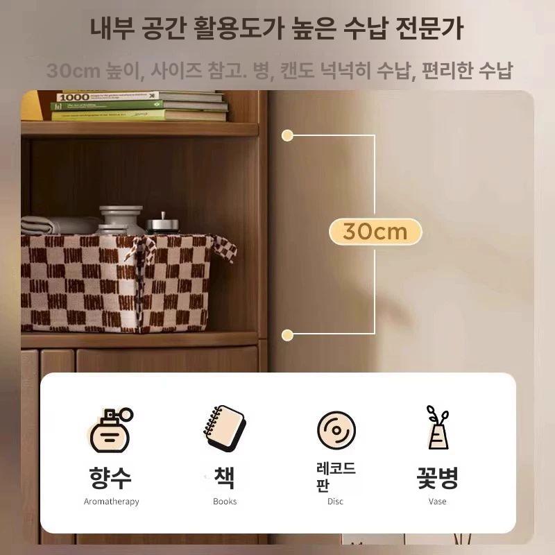코너장 모서리 수납장 빈티지 앤틱 디자인 우드 캐비닛 거실 침실 다목적 - 상세 이미지 4