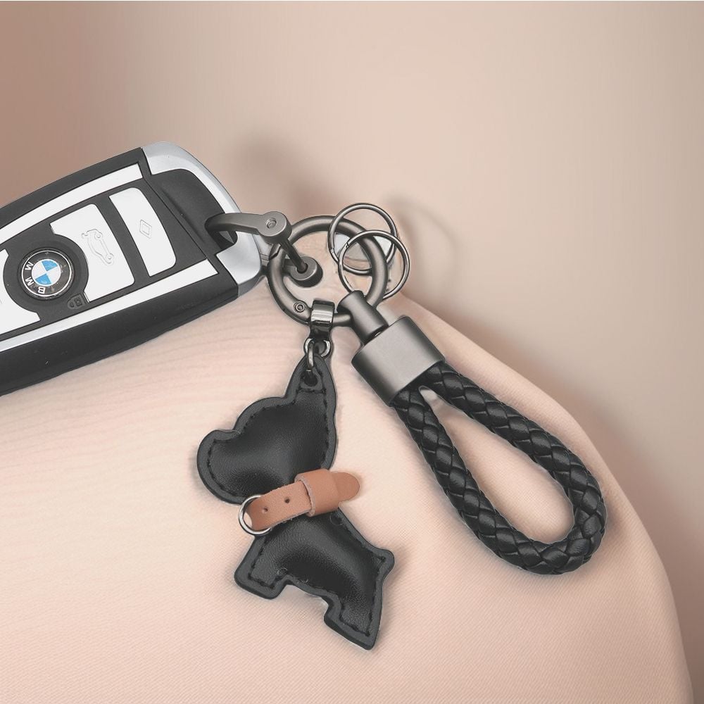 예쁜 가죽 강아지 키링 가죽 키홀더 선물 데일리 키링 - 상품 이미지