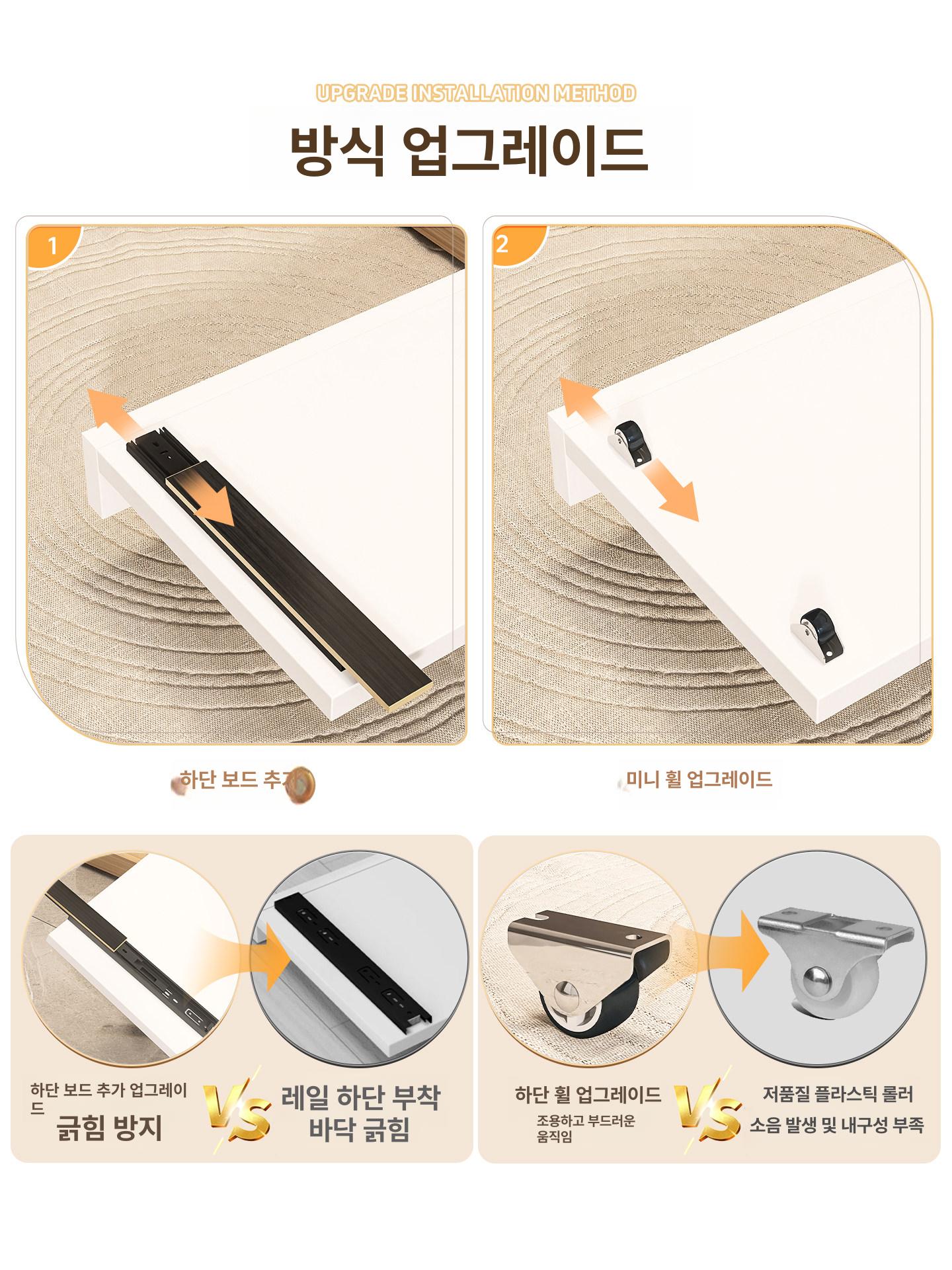 이동식 신발 수납장 바퀴형 현관 정리 선반 신발 보관함 - 상세 이미지 4