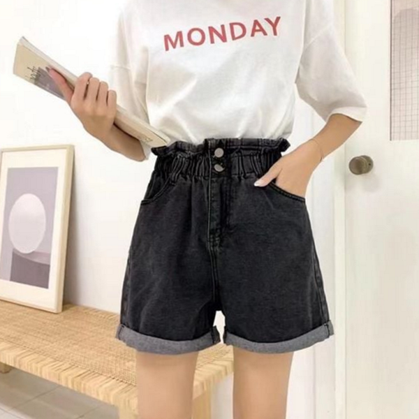 데일리반 여성 밴딩 반바지 쇼츠 여성 하이 웨스트 - 상품 이미지