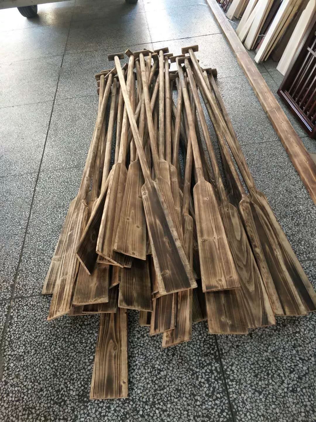 낚시배 패들 빈티지 서핑 노젓기 보트 장식 소품 나무 원목 인테리어 카누 - 상세 이미지 4