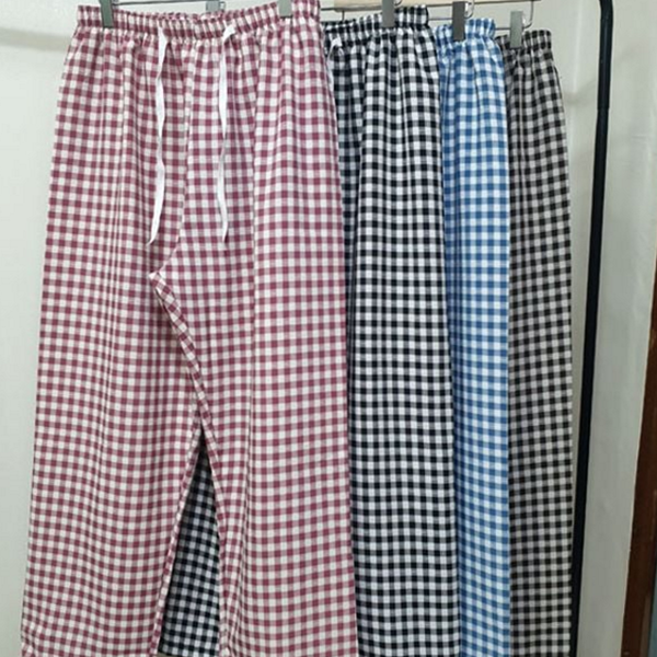 루즈핏 남녀공용 잠옷 바지 스트링 남녀공용 파자마 바지 커플 여름 - 상품 이미지