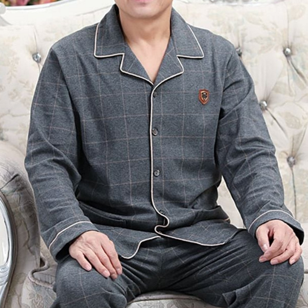 잠옷 남성 파자마 상하 중년 남성 홈 웨어 - 상품 이미지