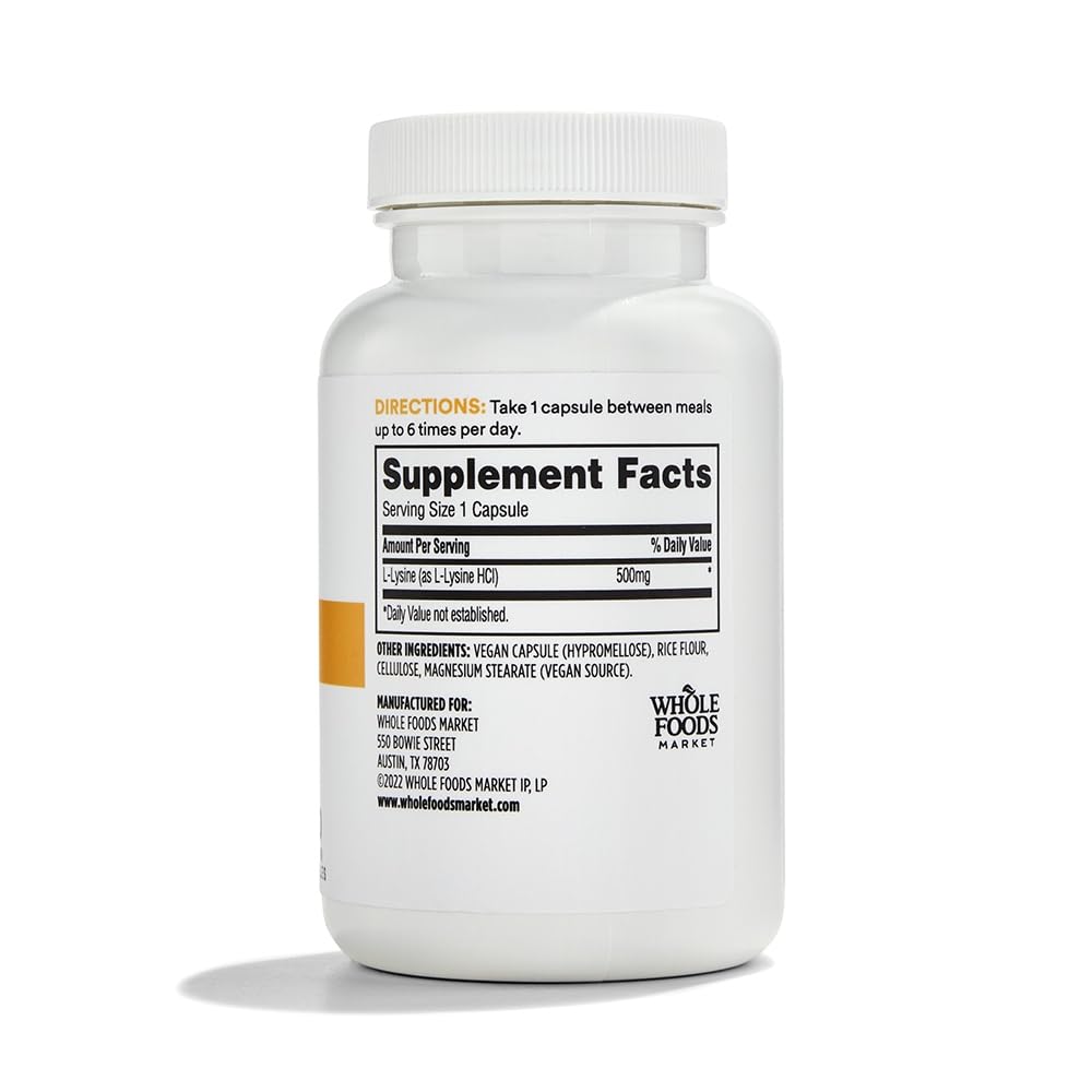 L 라이신 500mg 식물성 캡슐 100정 2팩 365 홀푸드마켓 - 상세 이미지 2