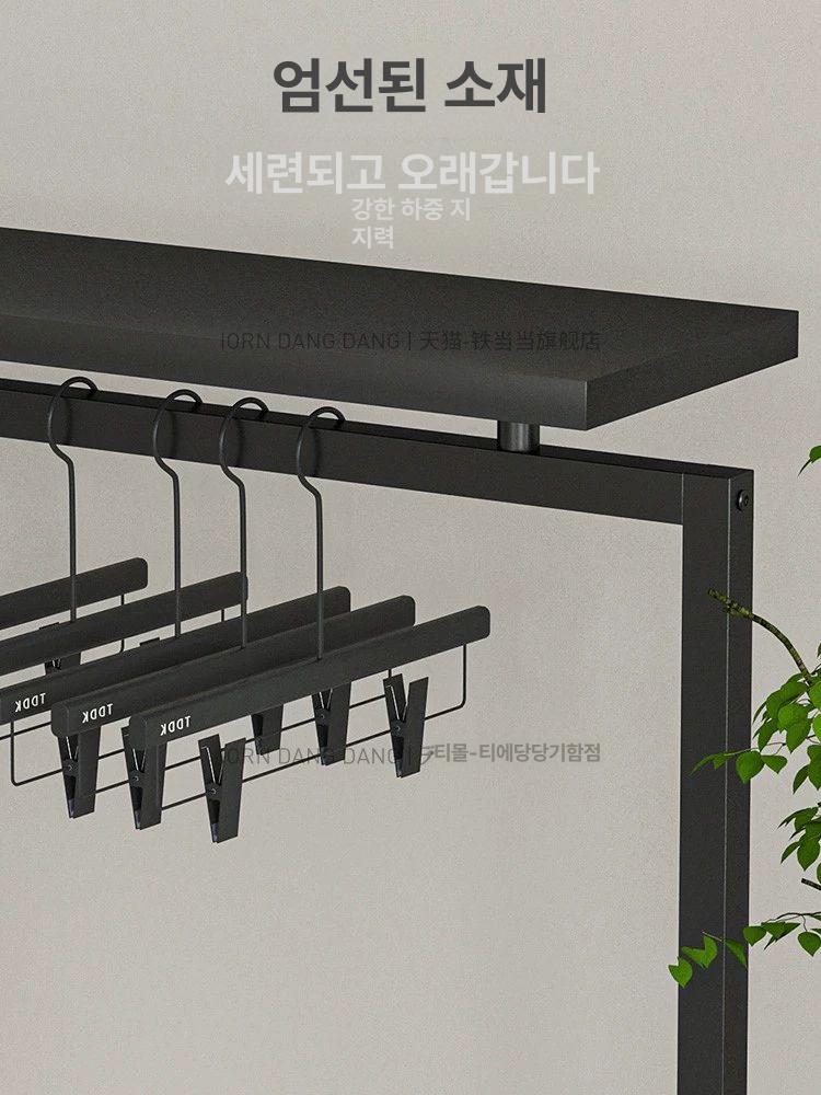 긴옷 행거 사무실 철제 모던 스탠딩 원룸 매장용 심플 롱패딩 롱코트 옷걸이 스틸 - 상세 이미지 4