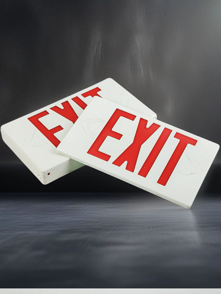 비상구 유도등 EXIT 영문 피난 안내표지 업소용 통로사인 레드 - 상품 이미지