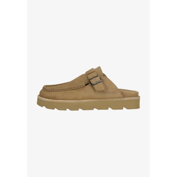 클락스 오리지널 미어모크 스웨이드 버클 남성 뮬 다크샌드 dark sand suede/beige - 상품 이미지