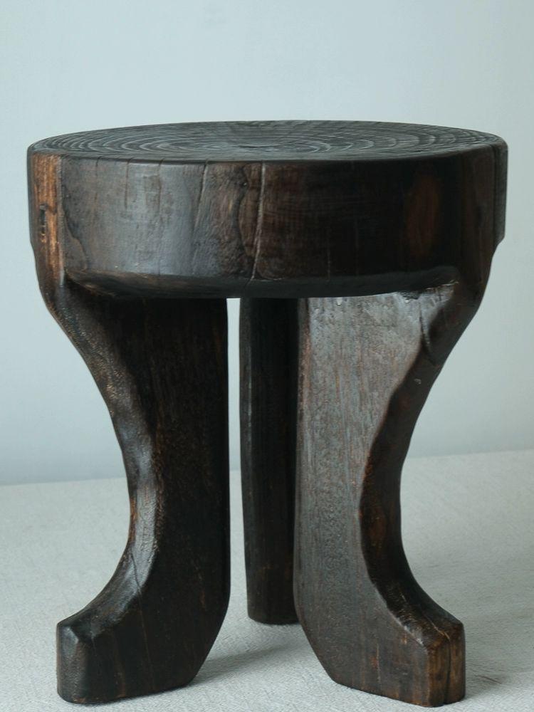 우드스툴 엔틱 체어 낮은 인테리어 의자 30x35cm - 상세 이미지 4