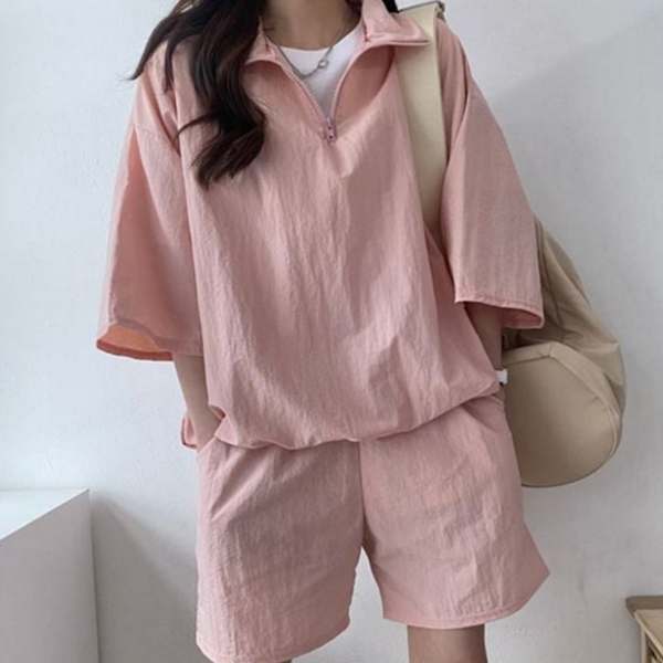 데일리 남여공용 반팔 아노락 남여공용 트레이닝 상하의 여름 - 상품 이미지