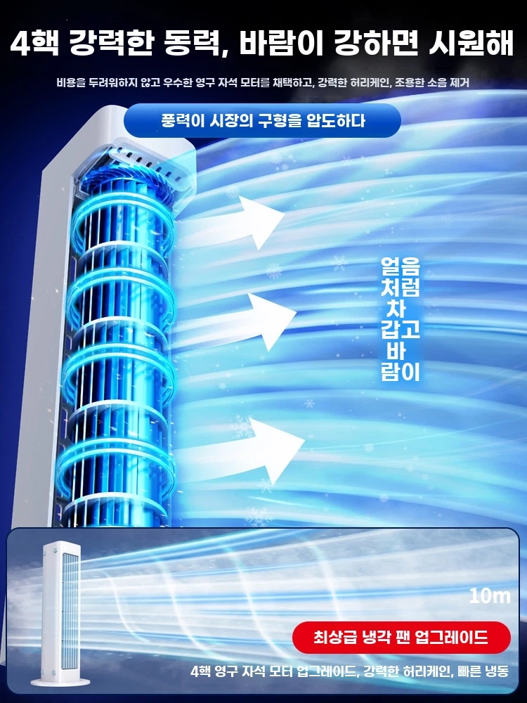 초소형 에어컨 무시동 이동식 캠핑 냉풍기 실외기없는 A. 화이트 플러그인, A. 0mAh - 상세 이미지 3