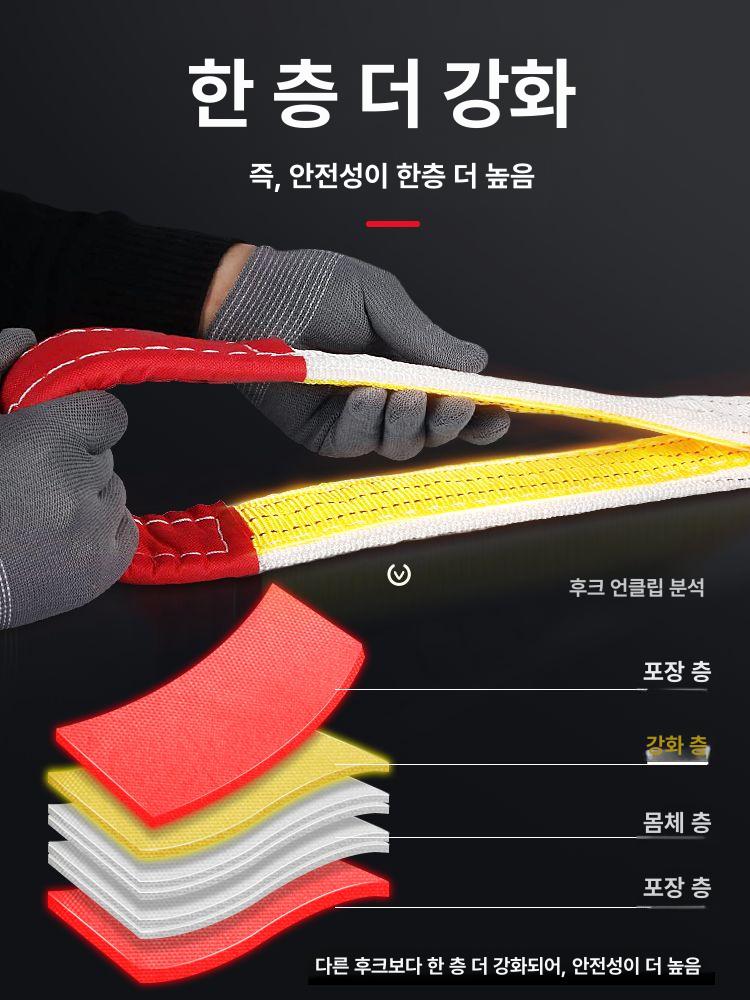 크레인 호이스트벨트 기중기 로프 슬링바 리프팅 하역 견인 와이어 스트랩 슬링 - 상세 이미지 3