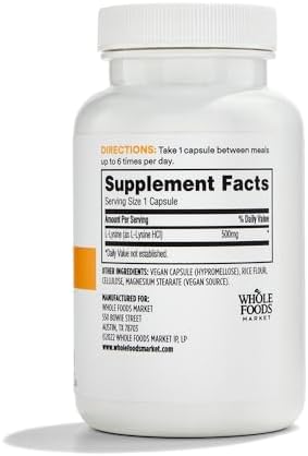 L 라이신 500mg 식물성 캡슐 100정 2팩 365 홀푸드마켓 - 상세 이미지 4