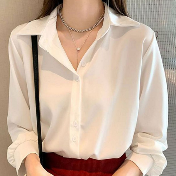 빅사이즈 여성 블라우스 카라 여성 셔츠 데일리 하객룩 - 상품 이미지