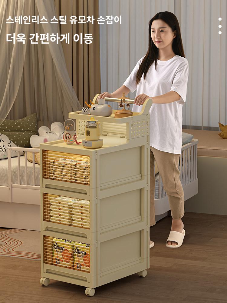 틈새 수납장 서랍형 바퀴달린 달린 선반 좁은 바퀴 정리함 주방 트롤리 틈새선반 틈새수납장 - 상세 이미지 5