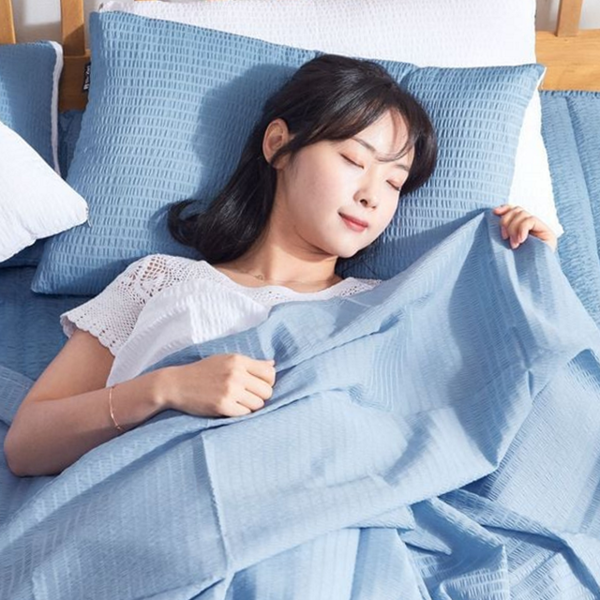 시어서커 여름 홑이불 냉감 싱글 홑이불 통기성 간절기 얇은 쿨링 - 상품 이미지