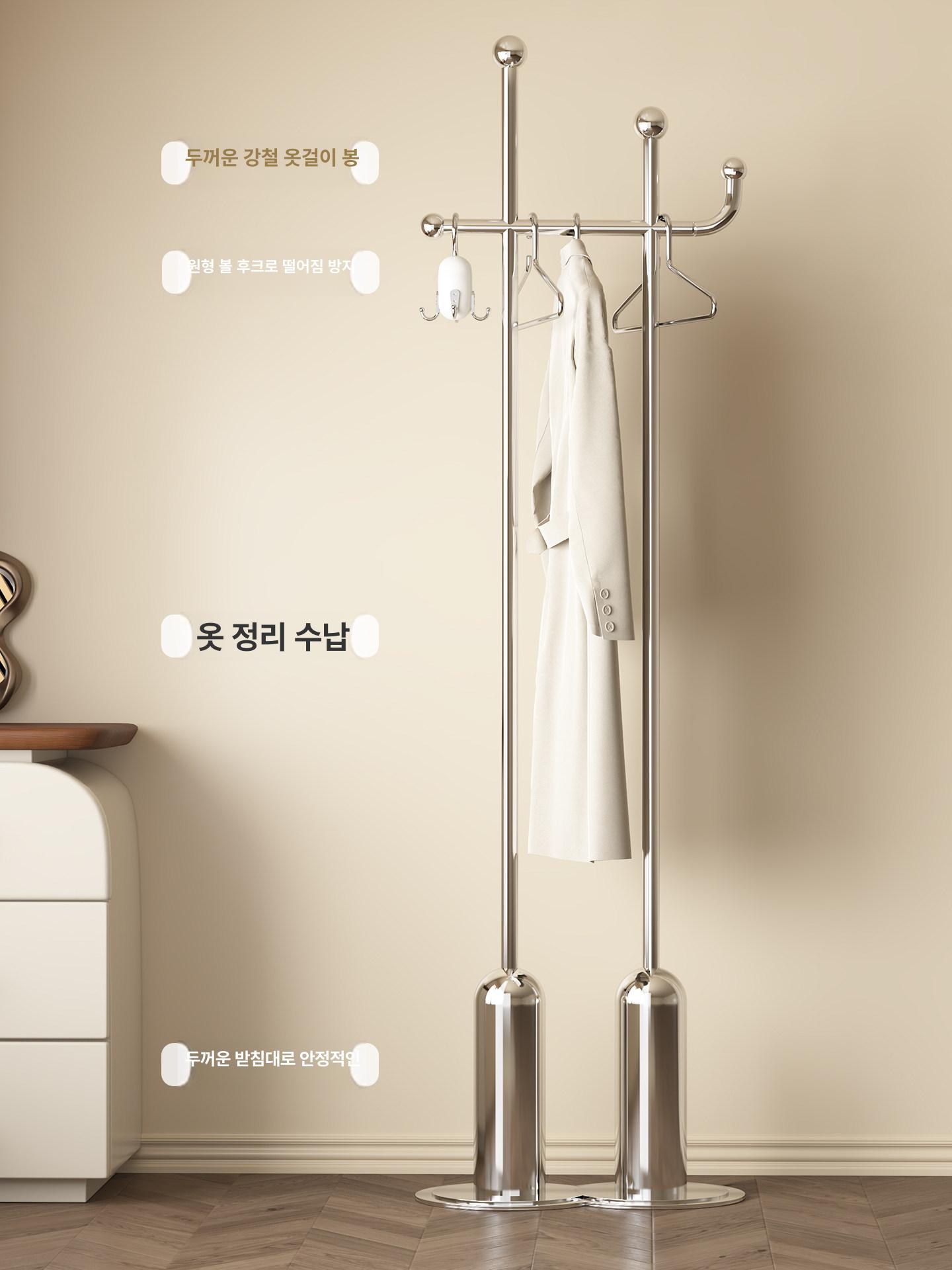 이동식 스탠드옷걸이 드레스룸 수납 올인원 이동식행거 조립식 매장용 스탠드 옷걸이 옷 선반 - 상세 이미지 3
