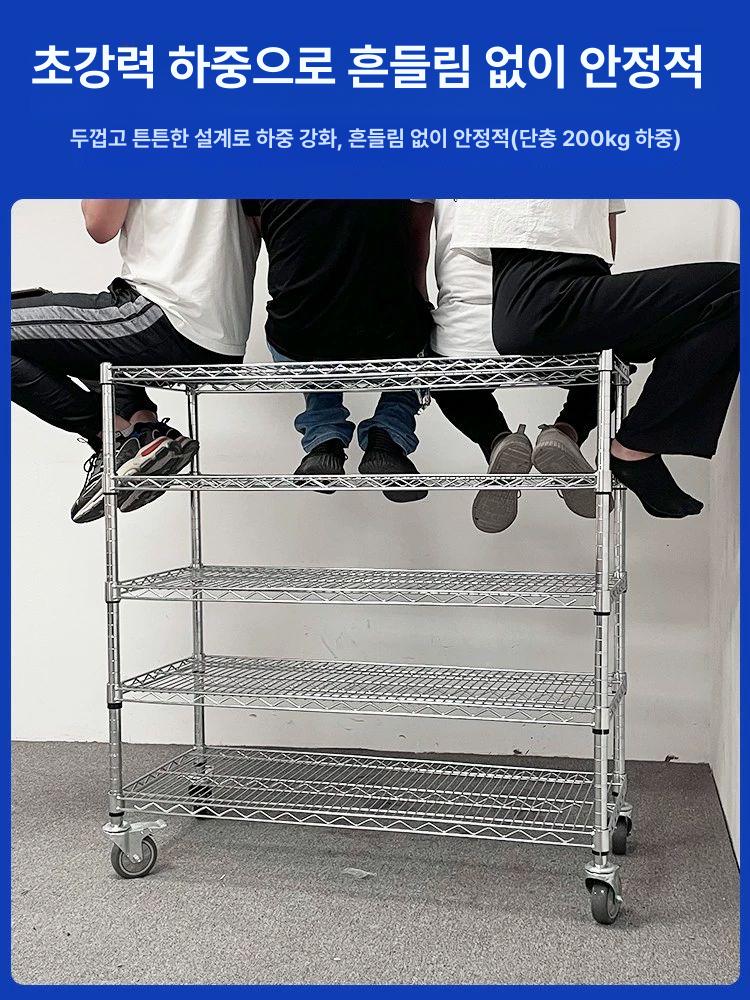 주방 선반 카트 대형 바퀴달린 미용 서빙카 서빙 다용도 바퀴 서랍 철제 이동식 이동식선반 - 상세 이미지 2