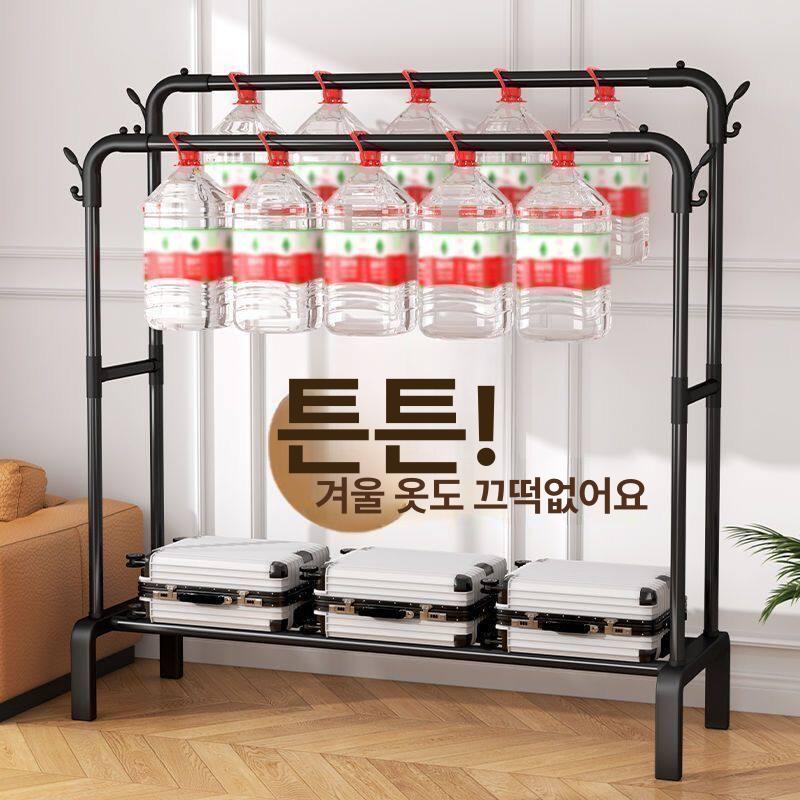 이동식이중행거 철제옷걸이 수납선반 옷정리 행거랙 드레스룸 - 상세 이미지 5