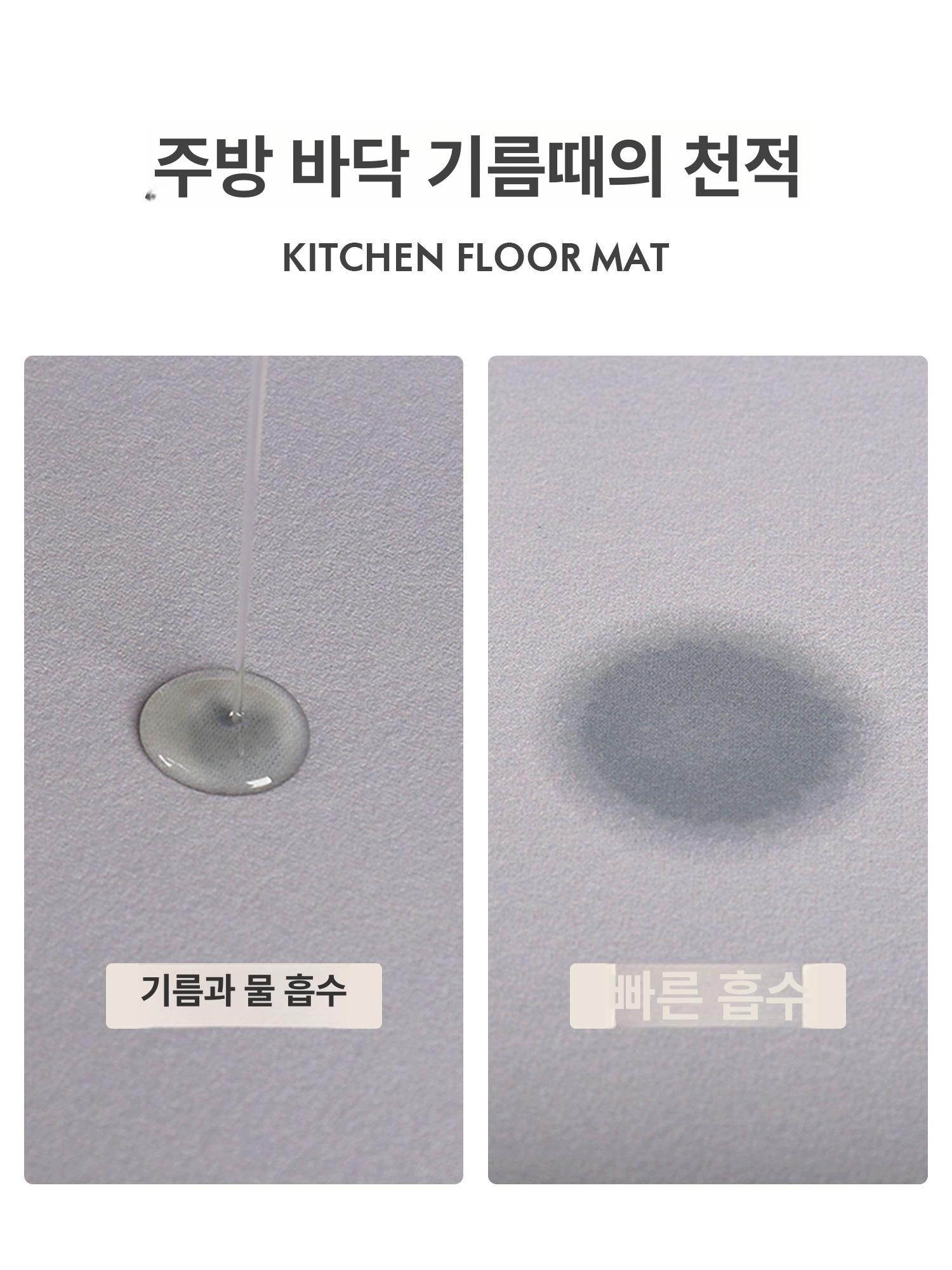 주방매트 나무무늬 바닥 인테리어 쿠션 현관 미끄럼방지 카펫 주방 세탁 매트 유럽풍 우드 - 상세 이미지 4