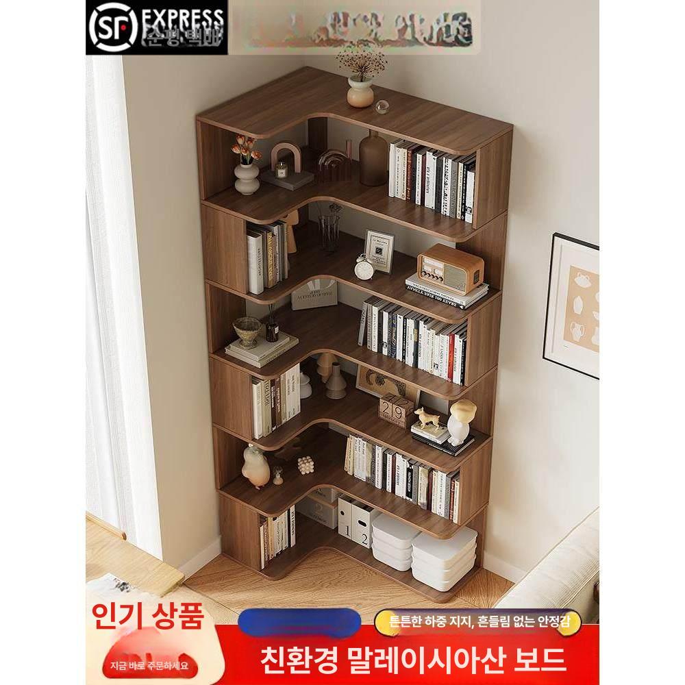 거실 코너책장 ㄱ자 책꽂이 슬림형 북셸프 삼나무 인테리어 책수납 - 상세 이미지 2