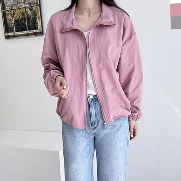 데일리 여성 스트링 바람막이 오버핏 여성 집업 바람막이 빅사이즈 가을 - 상품 이미지