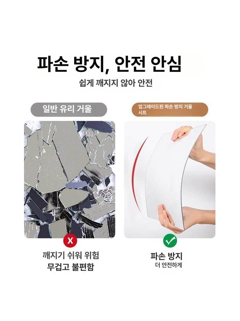 접착식 거울 벽걸이 골드 장식 육각 벽부착 카페 아치형 데코 육각형 부착식 인테리어 전신 - 상세 이미지 3