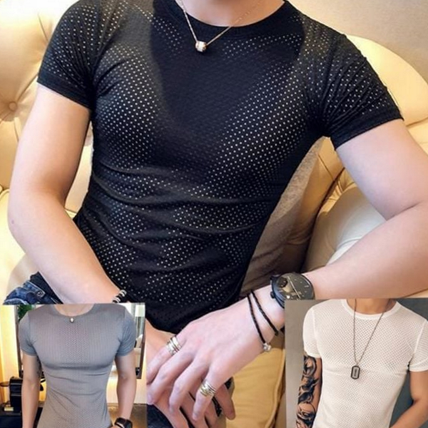 흡한속건 남성 냉감 티셔츠 기능성 남성 여름 티셔츠 쿨티 반팔 - 상품 이미지