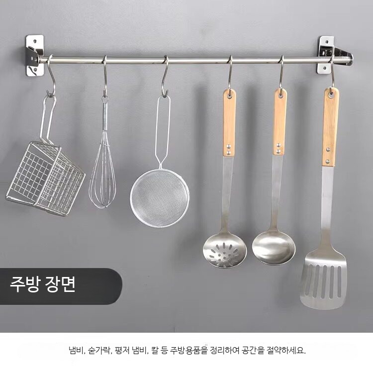 스텐 S자형 고리 다용도 후크 벽걸이 욕실 주방 무타공 정육 바베큐용 40개입 - 상세 이미지 5