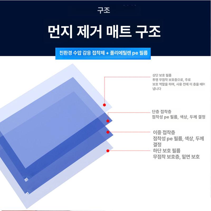 일회용 끈적매트 클린룸 제전 방지 접착 스티키매트 공장 매트 패드 보드 크린룸 절연 - 상세 이미지 4